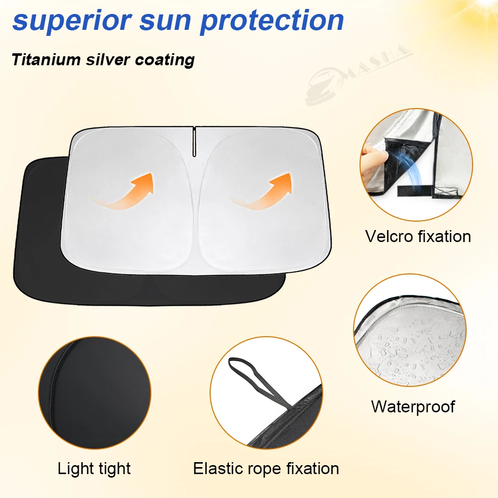Car Windshield Sun Shade for 2021 2022 2023 2024 Volkswagen VW ID.4 Accessories Reflector Sunshade Offers Protection 3