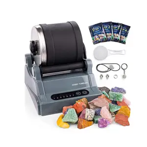 220V/110V Rock Tumbler Kit DIY Polishing Machine Electric Rock Grinder Kit Rock  Polisher For Kids And Adults