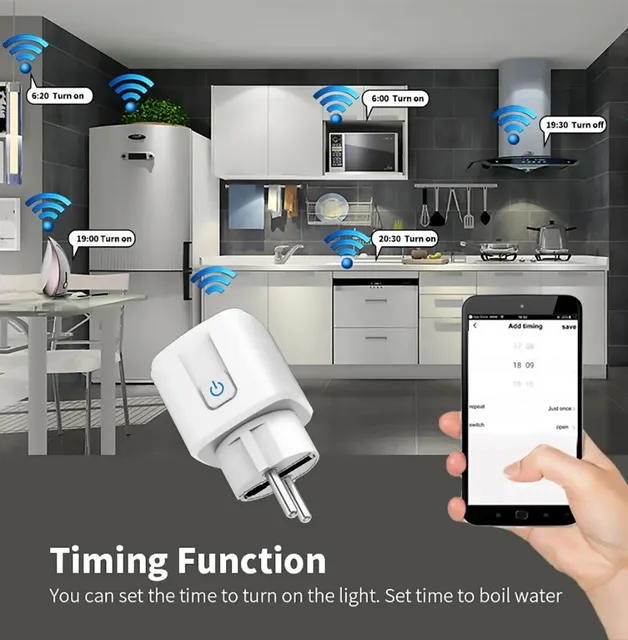 EWelink WiFi Smart Socket With Power Monitoring Smart Plug Timing Voice Control Work with Alexa Google Home Yandex Маруся 3