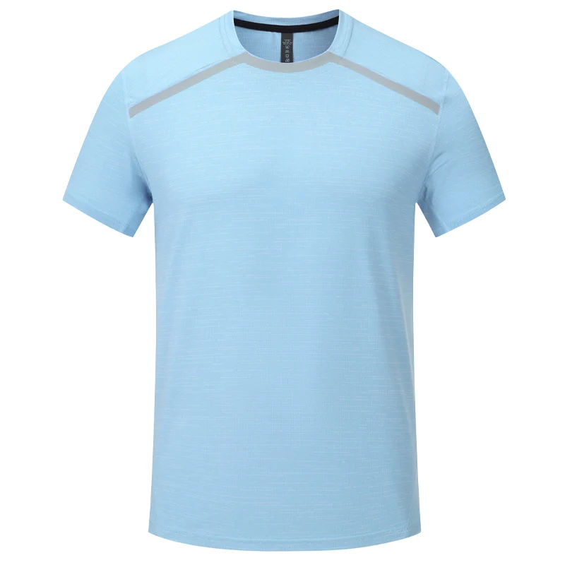 

Polyester Gym Shirt Running Workout Training Fashion Short Sleeve Sport men Bodybuilding Summer Clothes Quick Dry Jogger Tee