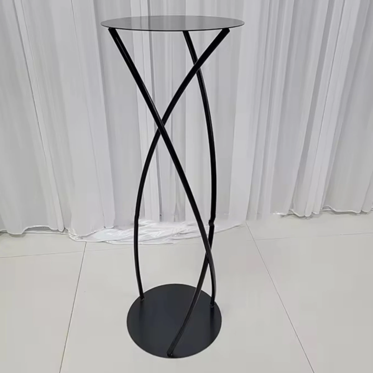 10pcs 60cm to 100cm)New design black gold metal flower stand wedding table centerpiece flower holder wedding decoration supplies
