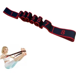 Enhanced Elastic Resistance Band for Full Body Stretching and Yoga (Black and Red)