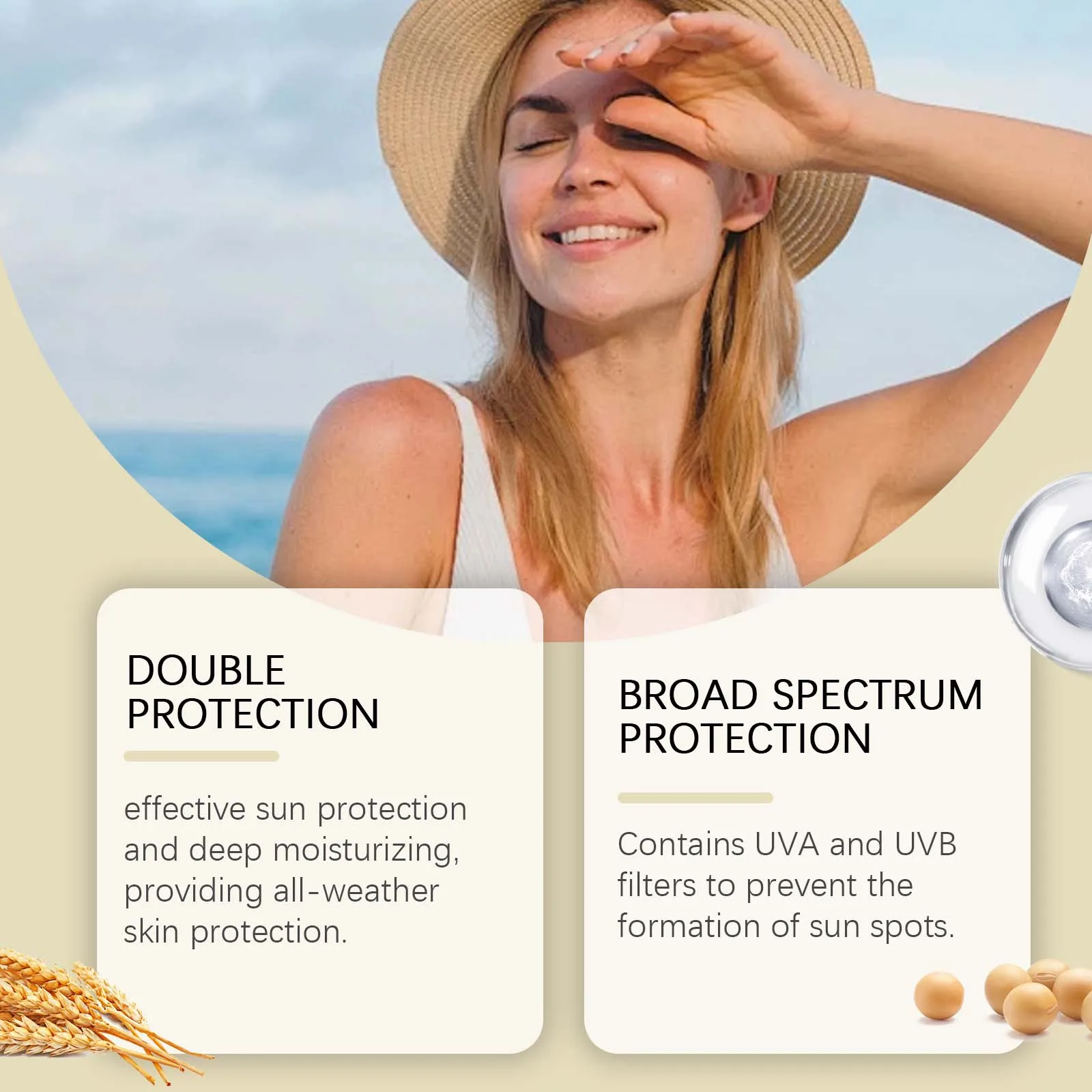 Moisturizer Sun Screen Cream Spf50 Facial Body Lasting Sun Block Isolation Cream Oil-Control UV Protective Brightning Skin Care