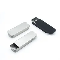 1PC Small Rectangular Dental Floss Iron Box Push Pull Storage Box Portable Jewelry Cases Ointment Tin Boxes Cosmetic Organizer 1