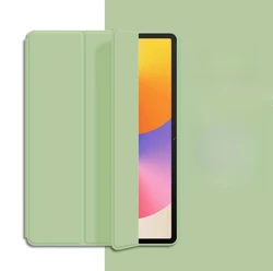 Ultra-Slim Trifold Stand TPU Soft Back Tablet Case - 11.5-inch Cover for MatePad SE 11 2024 (Light green)