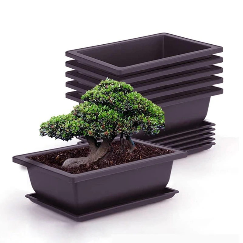 1Pc Flower Pot Imitation Plastic Balcony Square Pots Flower Bonsai Bowl Nursery Basin Planter Imitation Rectangle