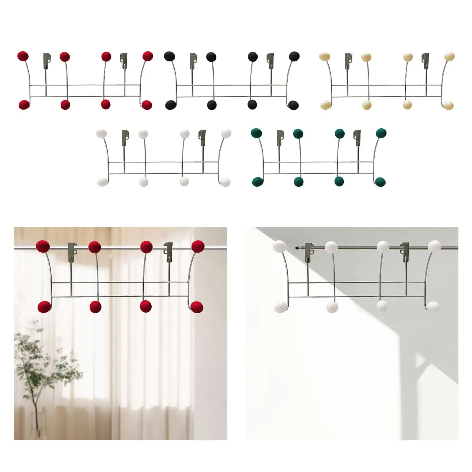 Door Rear Hanger Coat Rack Hanging Portable Wall Mount Towel Hanger Door Hook for Cafe Kitchen Bedroom Home Towel