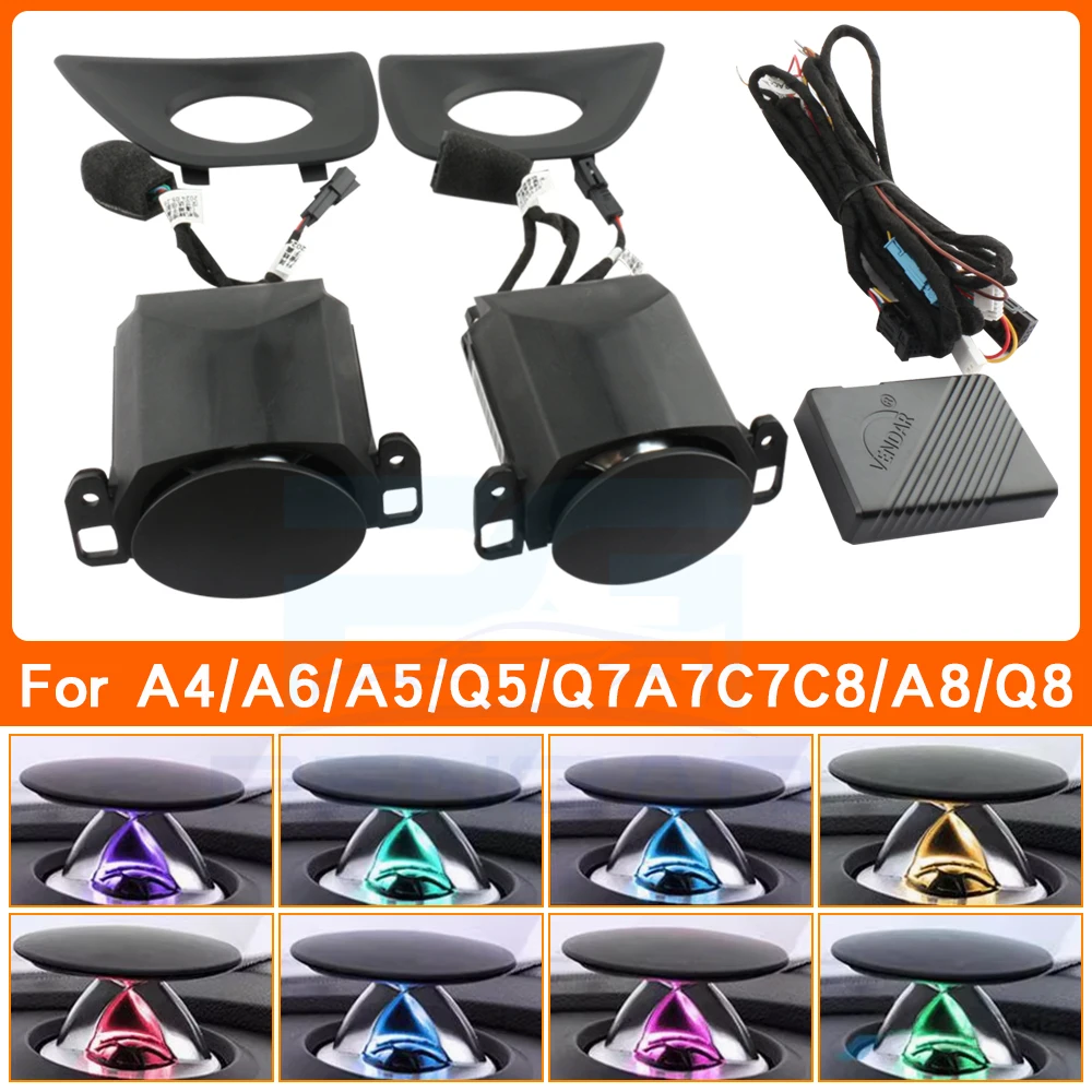 리프팅 트위터 스피커 32 색 LED 아우디 A4 A5 A6 A7 Q5 Q7 Q8 B9 C8 전기 트레블 혼 세련된 자동차 악기 장식