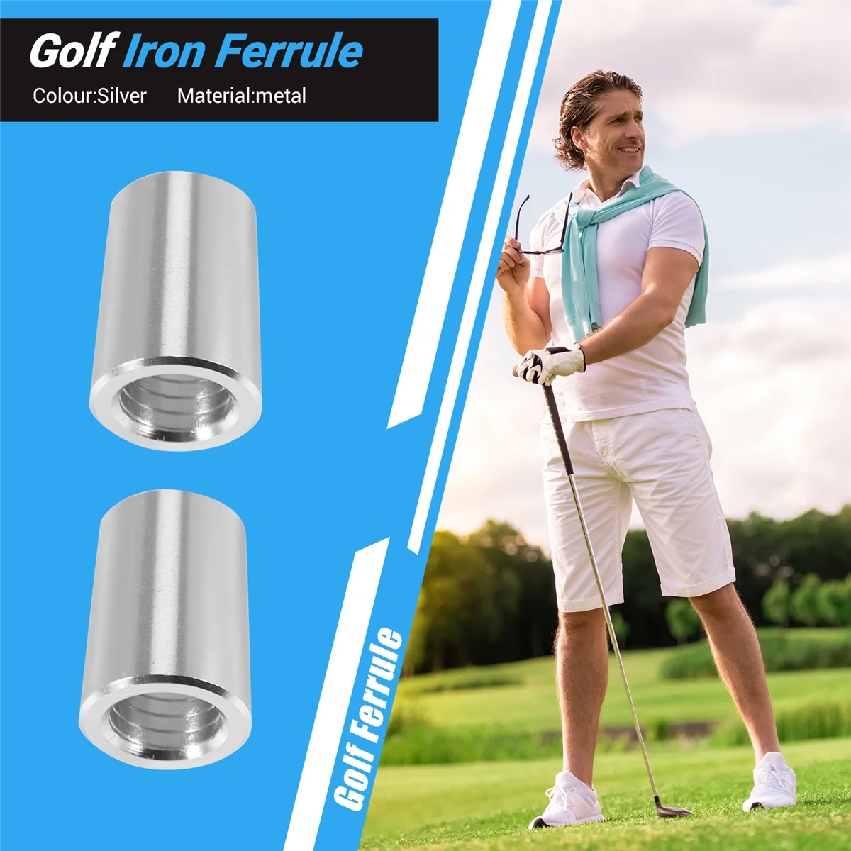 10 Pack .355 Golf Tip Metal Ferrules Irons Golf Club Accessories 5