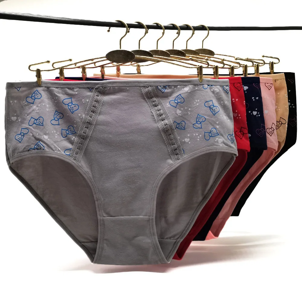 

6 Pieces/Lot Panties Cotton Plus Size Underwear Women High Waist Briefs Female Panty Ladies Knickers Girl Intimate 4XL 3XL 2XL