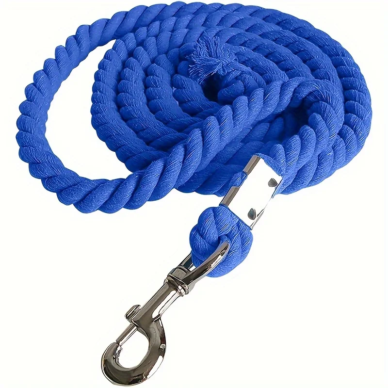 Baisher 118-Inch Heavy-Duty Cotton Lead Rope for Horses - Soft, Non-Electric, Triple-Strand Braided with Alloy Hook - Perfect fo 3