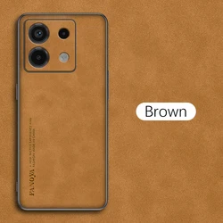 Luxury Sheepskin Leather Case for Men - Premium Back Cover (Brown)
