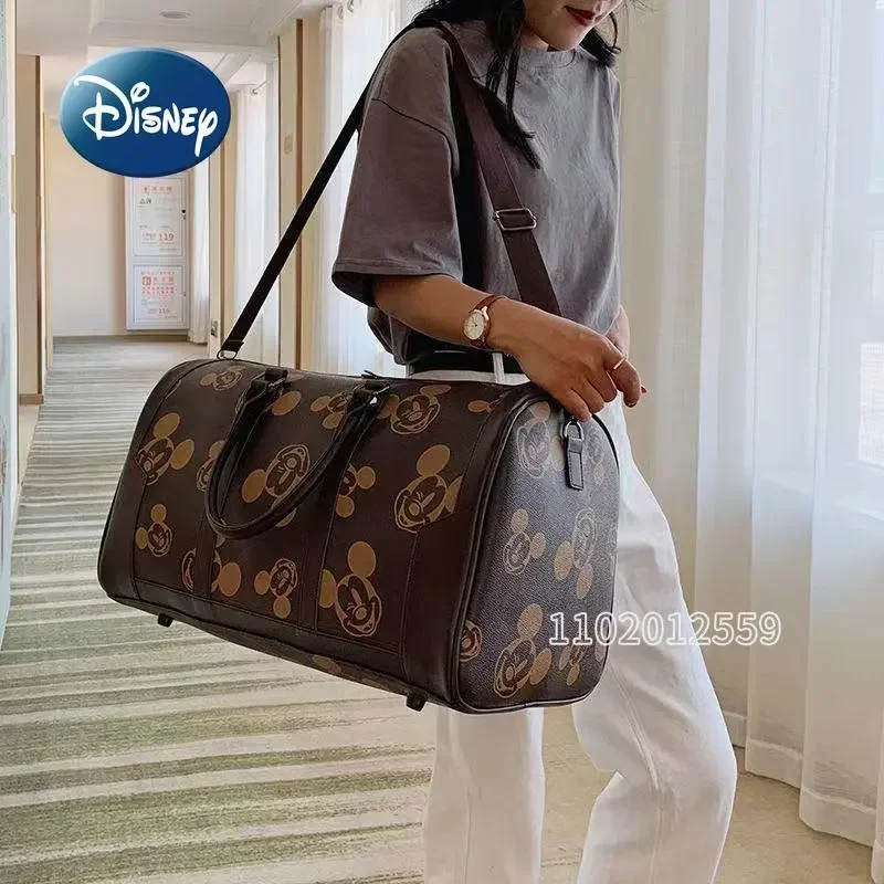 Travel Bags Disney's New Mickey Portable Travel Bag Luxury Brand Women's Travel Bag High Quality Cartoon Fashion Large Capacity Luggage