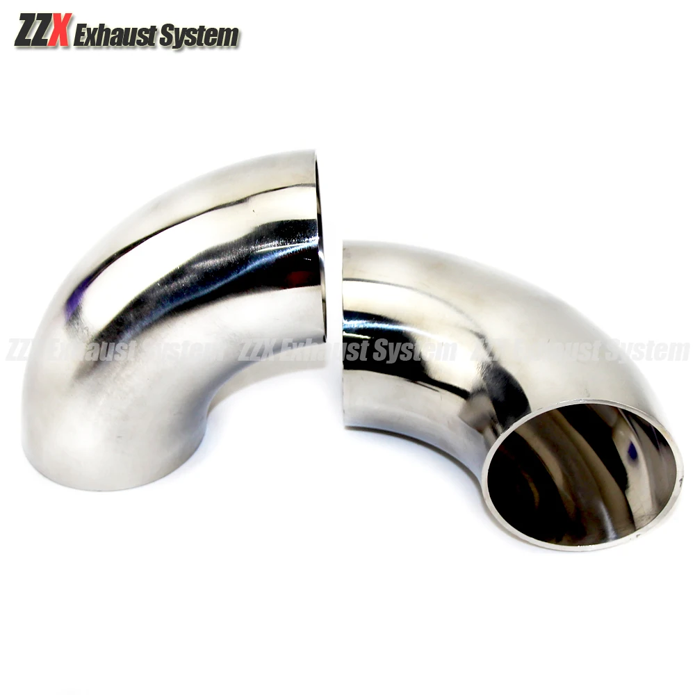 304 Stainless Steel 90 Degree Elbow Pipe Fittings Flange for Automobile Exhaust Pipe Connection OD38/45/51/54/57/60/63/70/76mm