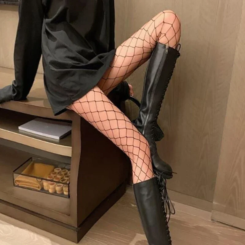 

2024 Sexy Women Mesh Fishnet Thigh High Stockings Girls Long Socks Stocking Lolita Sexy Mesh Nylon High Waist Lingerie Pantyhose