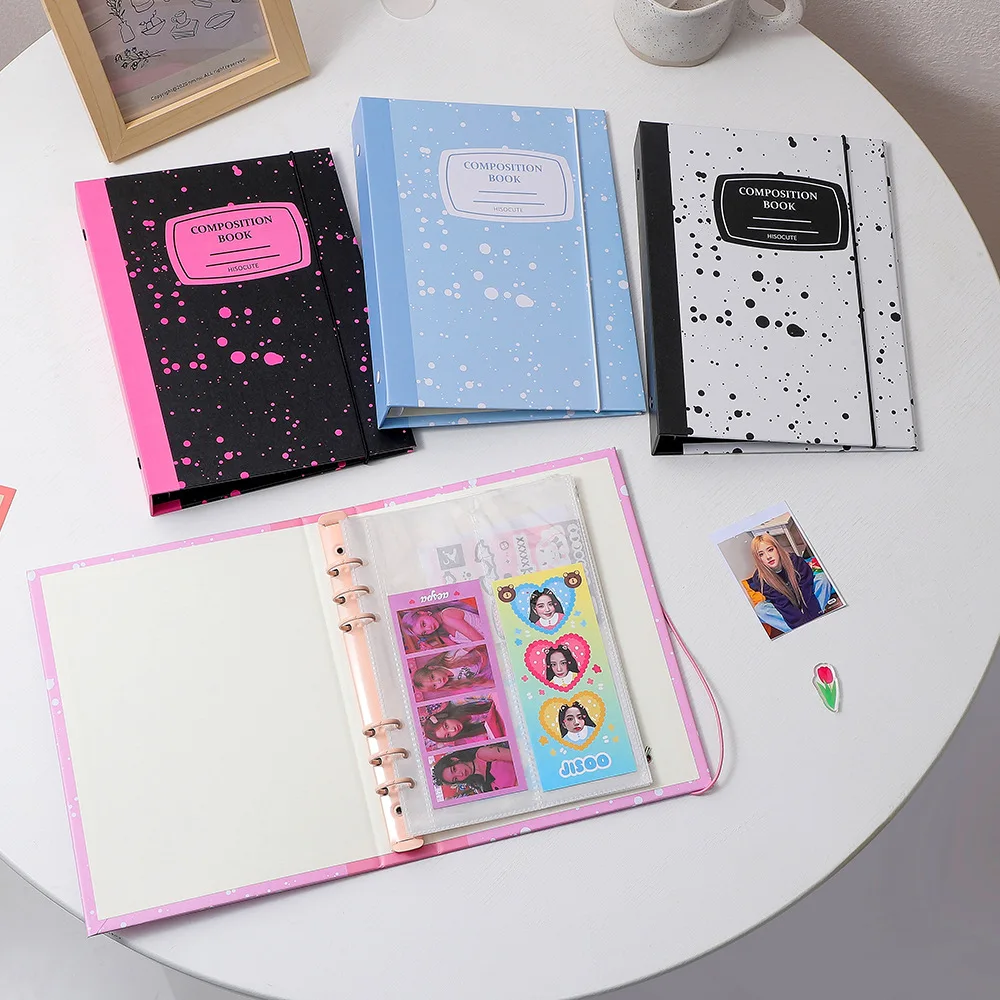 Sharkbang New A5 Binder Ring Hard Cover Composition Collect Book Journal Refills Loose Leaf Bandage Postcards Sticker Organizer 6
