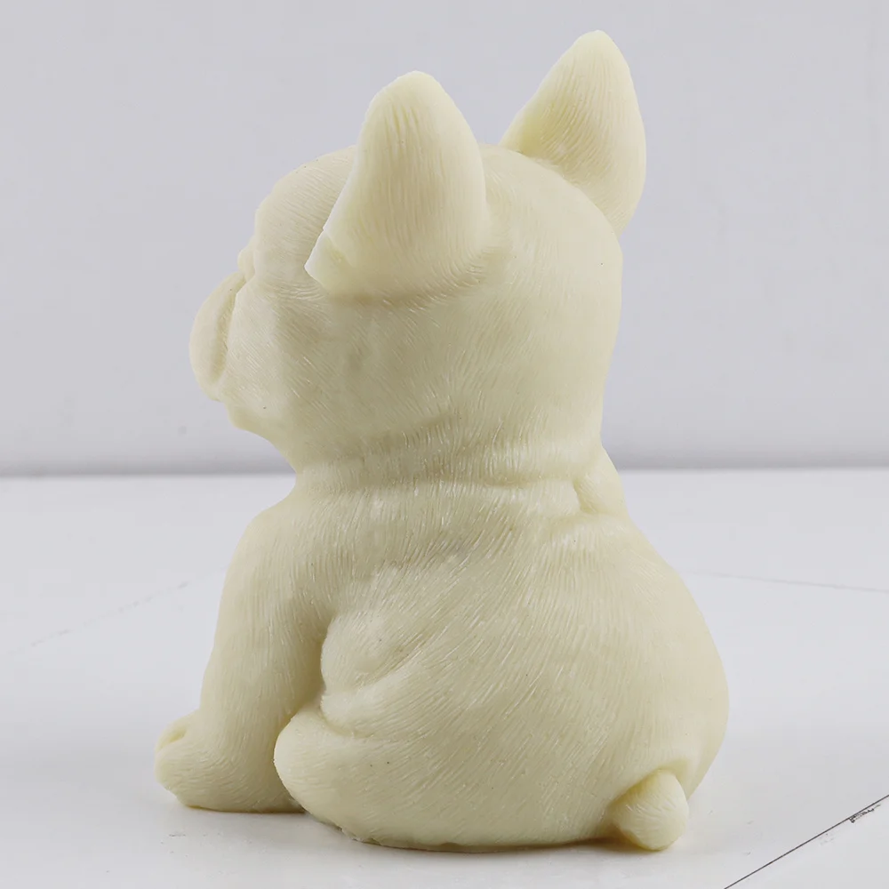 Molde de silicona con forma de Bulldog Francés para hacer velas, moldes de resina para manualidades de jabón de yeso, con forma de Animal bonito, DIY, regalo de fiesta