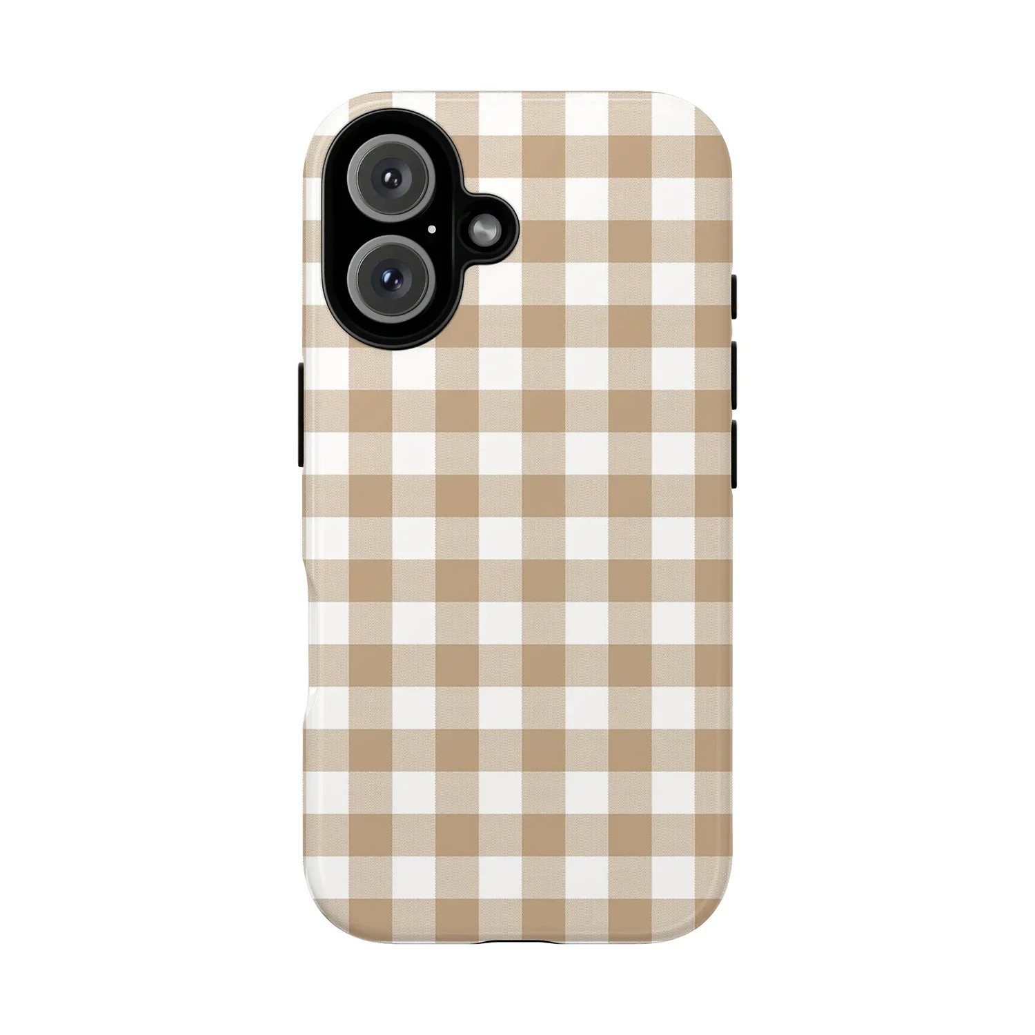 Vintage Brown Gingham Plaid Durable Phone Case