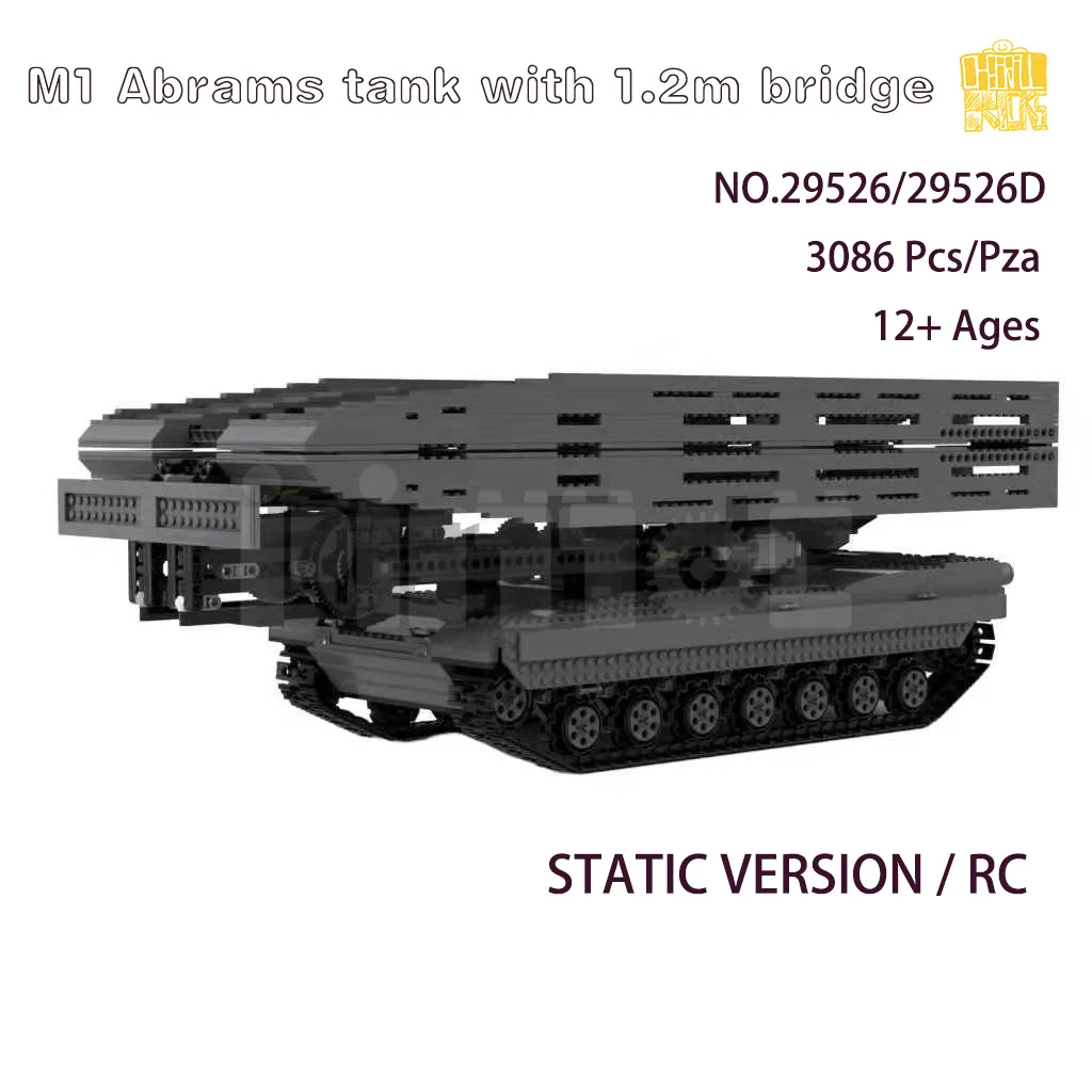 

Moc-29526 M1 Tank with 1.2m Bridge Model With PDF Drawings Building Blocks Bricks Kids DIY Toys Birthday Christmas Gifts