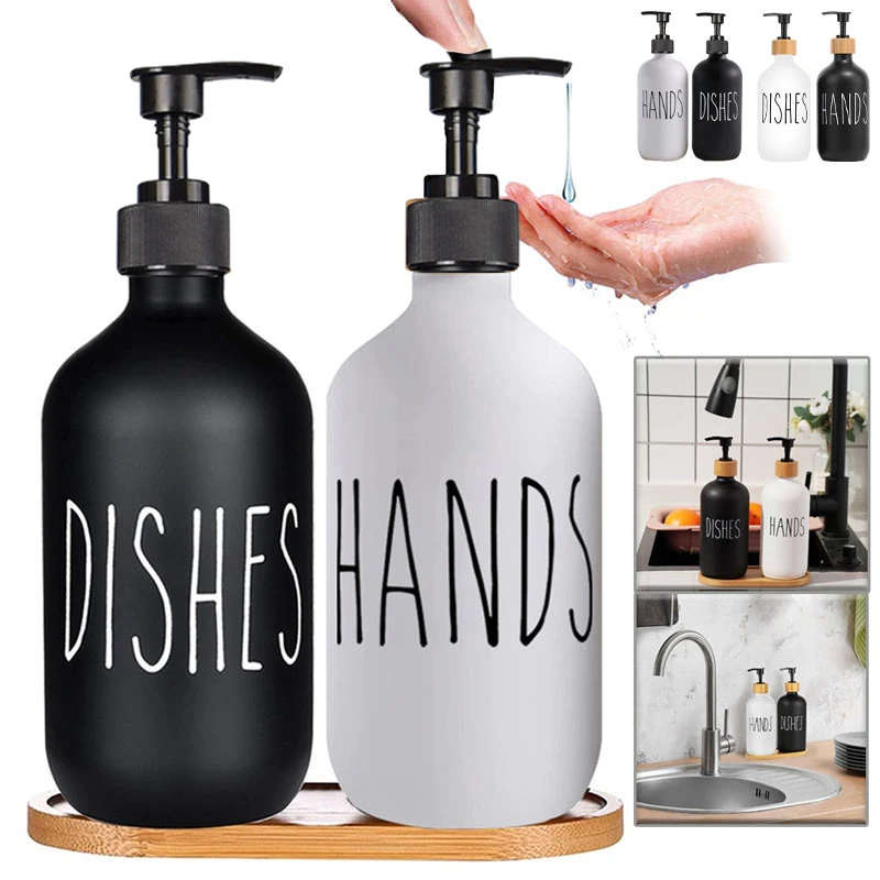 Soap Dispenser 500ml Hands Dishes Shampoo Pump Refillable Plastic Bottles