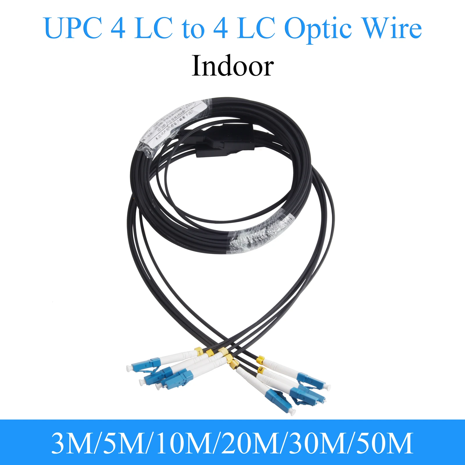 

Fiber Optic Wire UPC 4 LC to 4 LC Optical Convert Single-mode 4-core Indoor Extension Cable Patch Cord 3M/5M/10M/20M/30M/50M