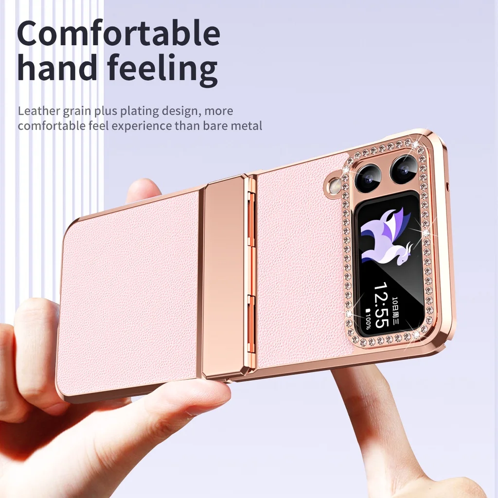 Fashion Bling Phone Case for Samsung Galaxy Z Flip4 3 Case Shockproof Ring Holder Cover Funda For Samsung Galaxy Z Flip 4 Flip 3