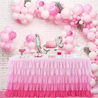 Rainbow Table Skirt Cake Tablecloth Tableware Baby Shower Birthday Party Decorations Banquet Wedding Home Party Table Supplies 2