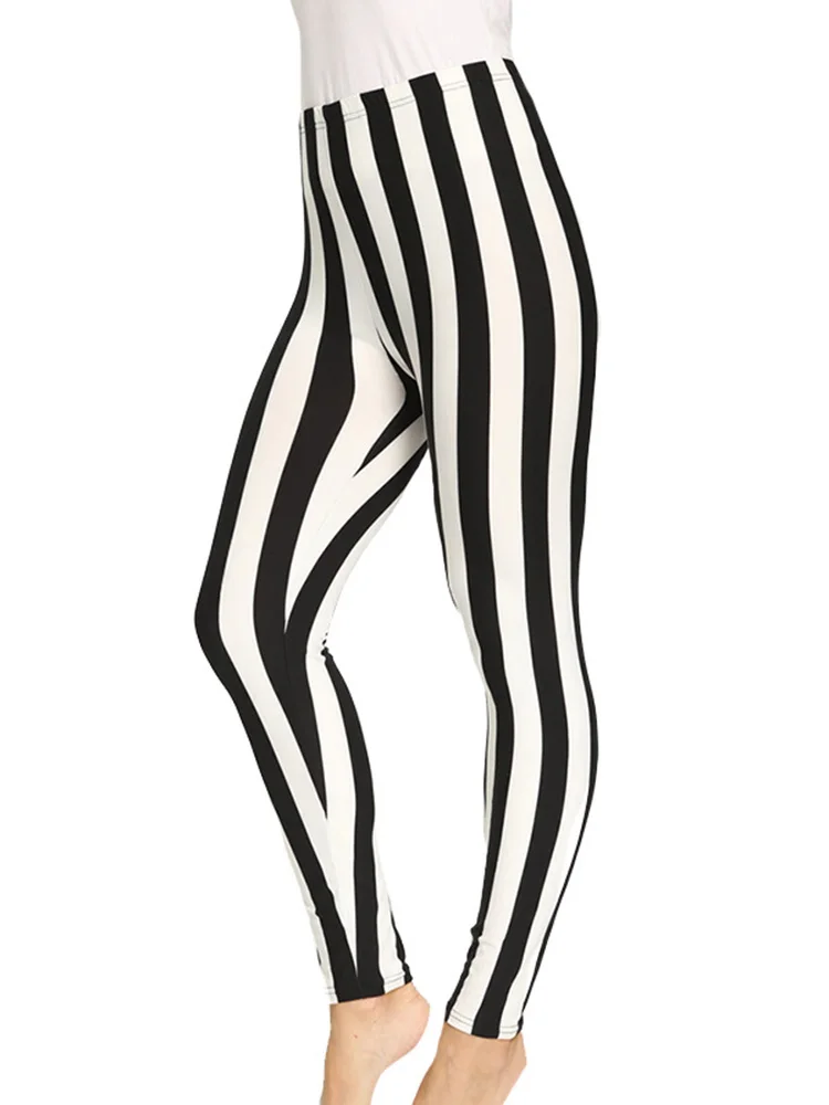 CUHAKCI Push Up Leggins Mujer Stripe Printed Leggings Women Dot Mid Waist  Polyester Fitness Pants - AliExpress