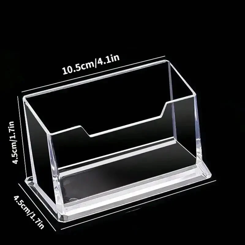1-12pcs 투명 명함 홀더 아크릴 디스플레이 스탠드 박스 데스크 스토리지 선반 플라스틱 데스크탑 홀더 사무용품