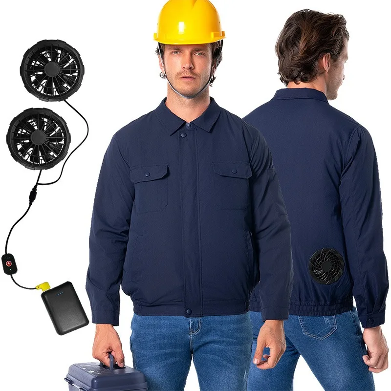 Summer Outdoor Work Site Clothes Men Wear-resistant Cooling Air Conditioning Suit Heatstroke Prevention Heat Dissipation Clothes