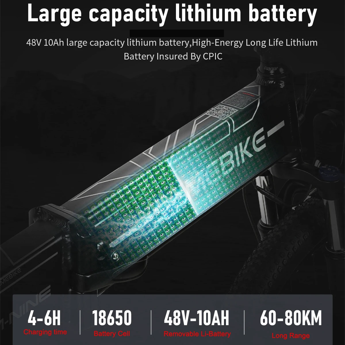 SAMEBIKE LO26-II Bici Elettrica Mountain Bike Pieghevole - Batteria 48V14Ah Rimovibile, Display LCD - Foto 9