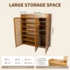 7 Layer Bamboo Shoe Storage Cabinet Shelve Free Standing Shoe Rack Shoe Organizer with Door Accommodates 30 Pairs 3