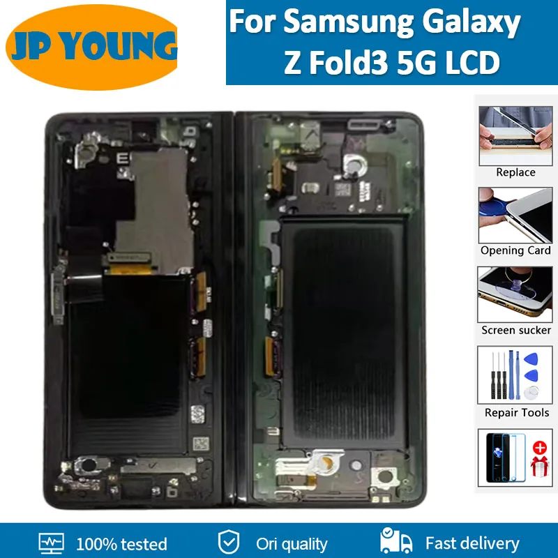 

Original AMOLED Main Screen For Samsung Galaxy Z Fold3 5G LCD Display+ Frame Digitizer Assembly Secondary Screen For Z Fold3 LCD