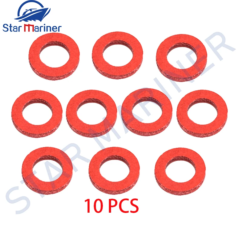 

90430-08020-0 Plastic Lower Unit Oil Drain Screw Gasket Red 10PCS For Yamaha Parsun Outboard Motor 90430-08020-00 90430-08003