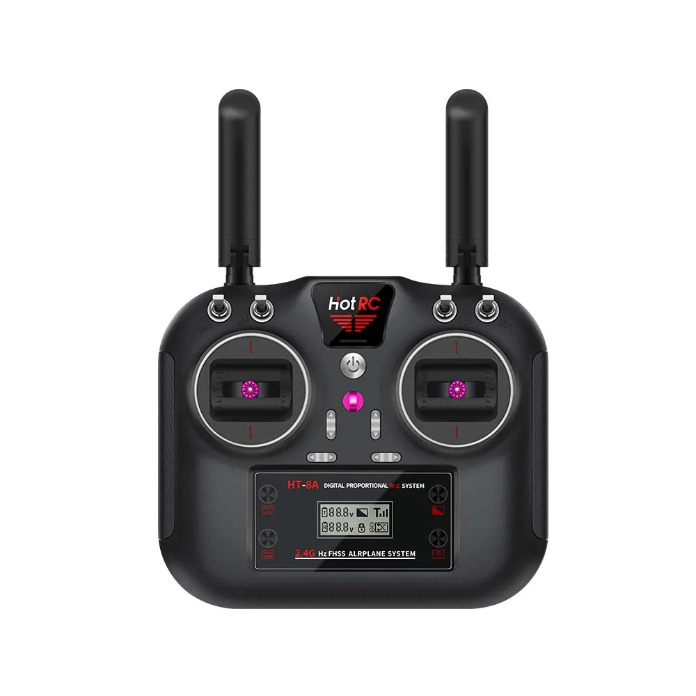 RC Hotrc HT-8A 2.4G 8CH Transmitter HT8A Remote Control with F-08A Receiver For RC Aircraft Car Ship Tank 2