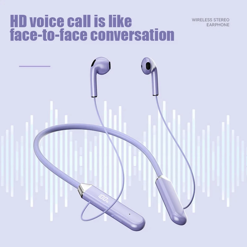 Xiaomi Neckband Wireless Connection Compatible 5.2 Headphone High Sound Quality Stereo Power Display Magnetic Bluetooth Earphone 4
