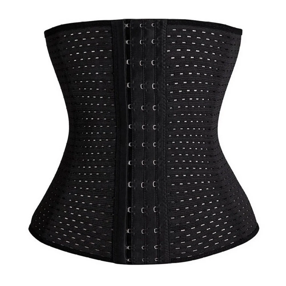 

Women Underbust Corset Waist Training Cincher 4 Hollow Body Shaper Shapewear - Size XXL(Black)