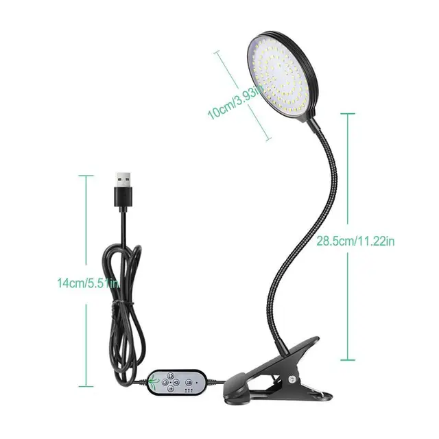 Led Grow Könnyű Rugalmas Gooseneck Clip-On Usb Asztali Növény Növekedési Lámpa A Pozsgás Növények Számára Beltéri Virág Palánták - Image 6