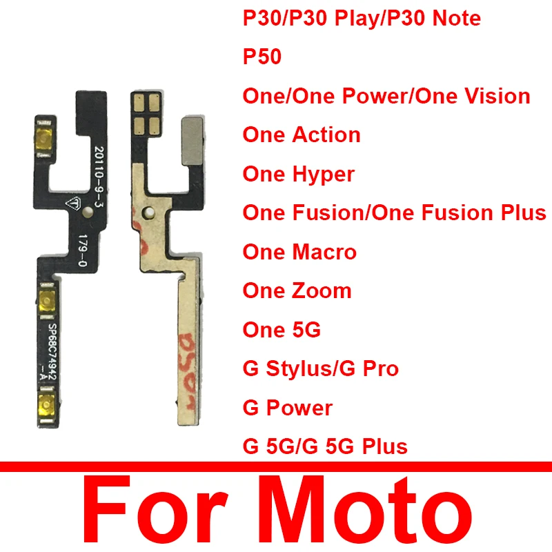 Cavo Flex Power Volume Per Moto One Power Action Vision Hyper Zoom Macro Fusion G Stylus G 5G Plus G30 E 2020 P30Play Note P50