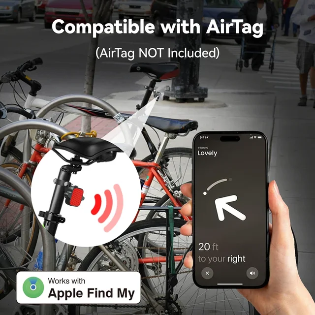MiLi Locator Intelligent Tracker Bicycle Tail Reflective Sticker Bike Night Riding Warning Reflective Sticker For Apple Find My 3
