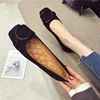 Flat Shoes for Women Spring 2023 New Suede Square Toe Shallow Cut Flat Bottomed Lefu Soft Bean Shoes Ladies big size 44 45 46 1