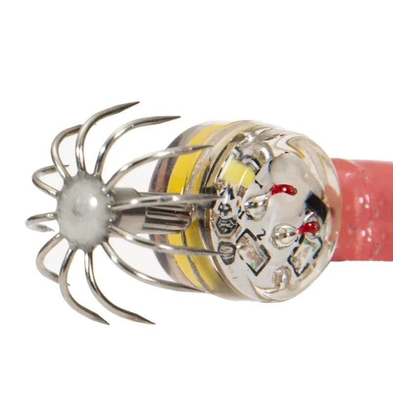 Wholesale Hook Bait Fish Collection Fish Light On When Entering The Water Electronic LED Light Emitting Blow Tube Hook Squid