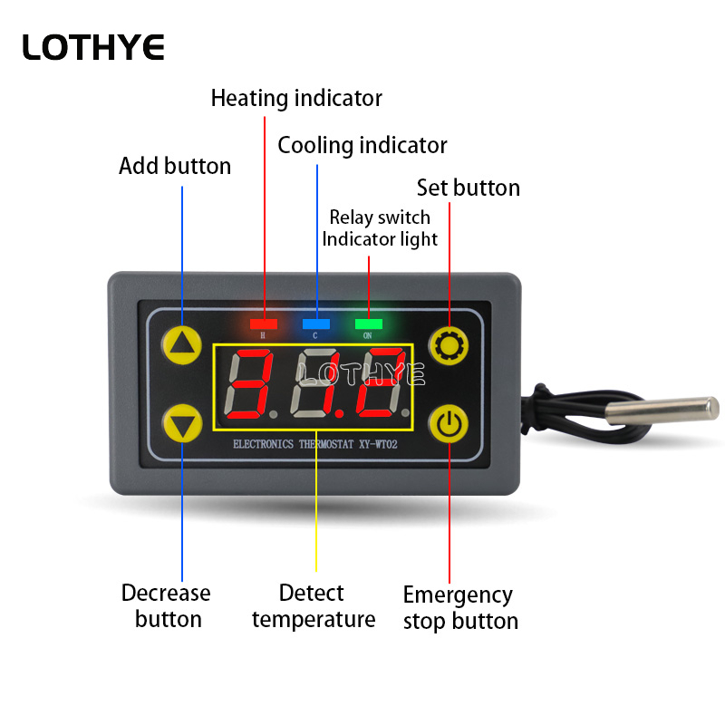 WIFI Remote Thermostat High Precision Digital Temperature Controller Module Cool Heat APP Temperature Collection High Low Alarm