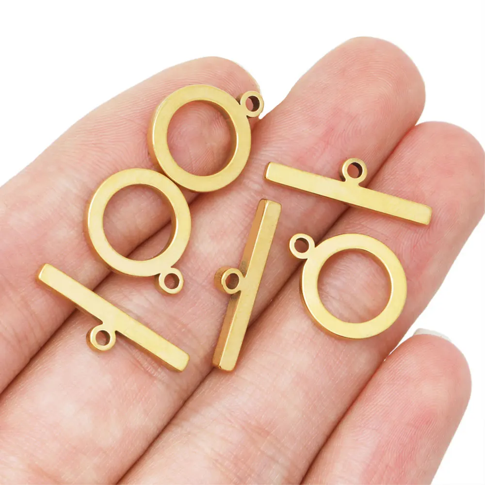 

5Sets Stainless Steel Flat OT Toggle Connectors Clasps for DIY Hooks Jewelry Making Supplies Bracelet Hooks Findings