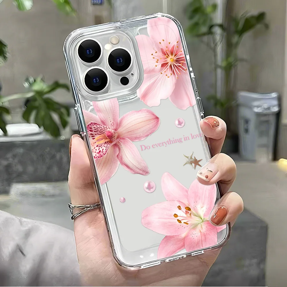 Trumpet Flower Soft Silicone Transparent Phone Case