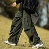 Men's Corduroy Casual Pants Straight Leg Military Green Workwear Trendy Brand Autumn Winter Wide Leg Long Trousers for Couples