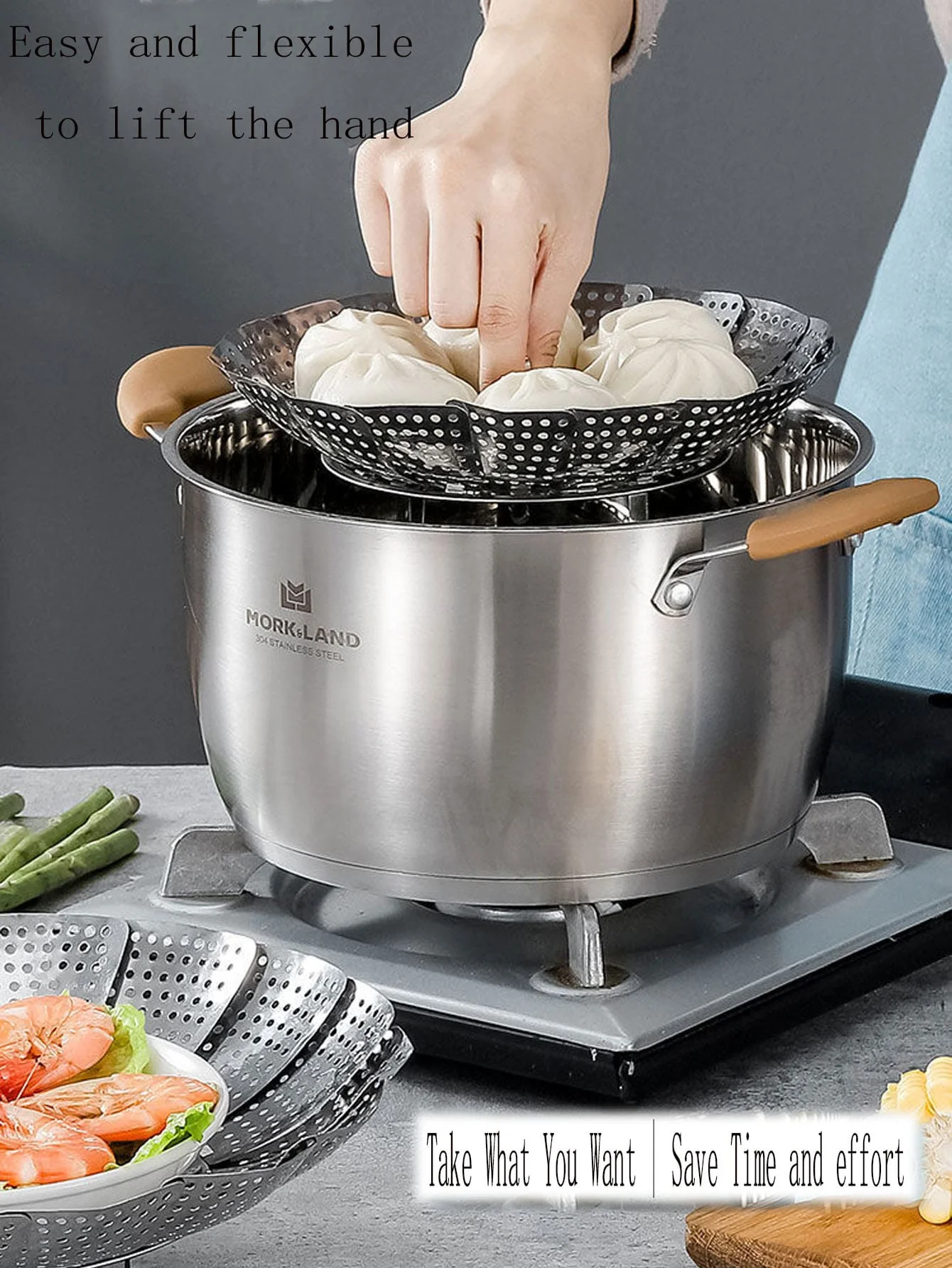 Stainless steel household steamer