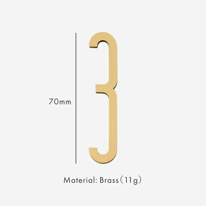 thumbnail image 1 of Letrero de número de latón de 70 mm de Nurlin, letreros de letras de metal para número de casa, placa para buzón y dirección de apartamento, 1 of 5