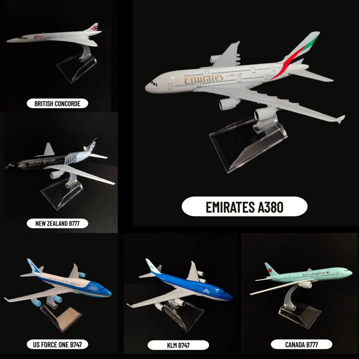 Scale 1:400 Metal Airplane Replica A320 A330 A380 B747 B777