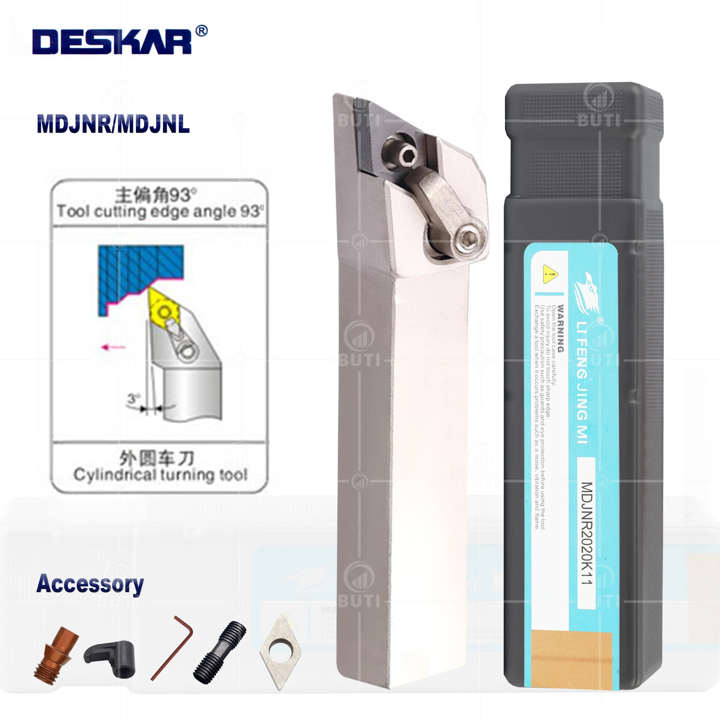 

DESKAR 100% Original Lathe MDJNR1616 MDJNR2020 MDJNR2525 External Turning Tools White Holder MDJNR/L CNC Cutting Tool Cutter Bar
